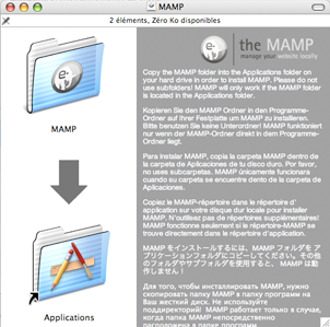 Installation de MAMP par drag and drop