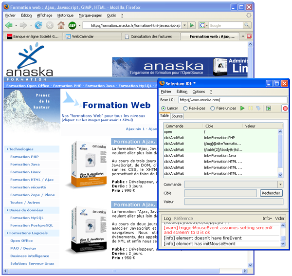 Automatisation des tests avec l'extension Firefox Sélénium IDE